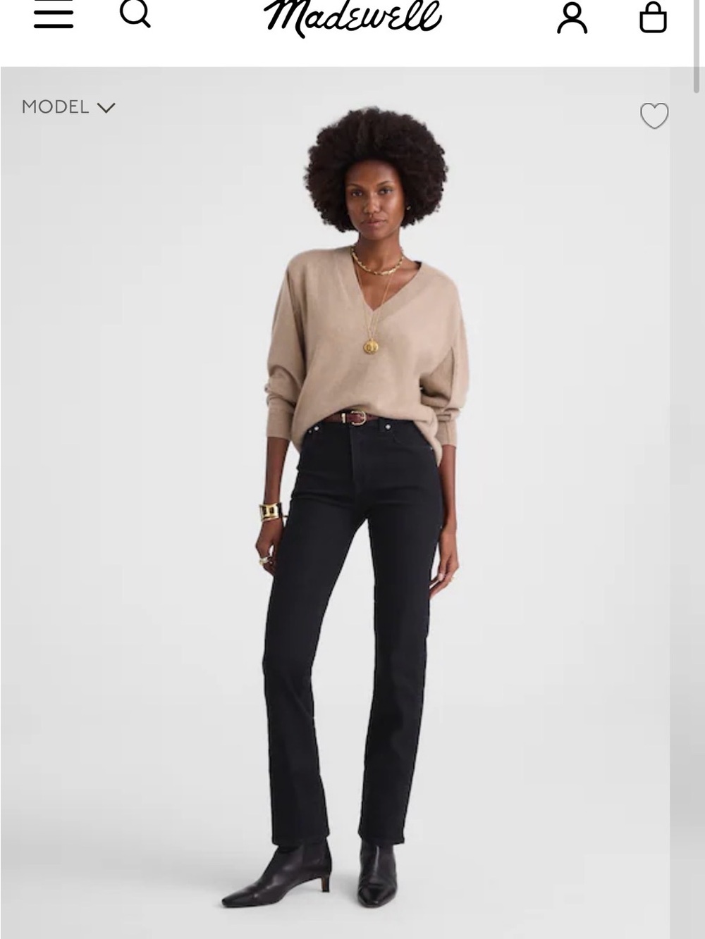 Madewell Black Straight-Leg Women’s Jeans